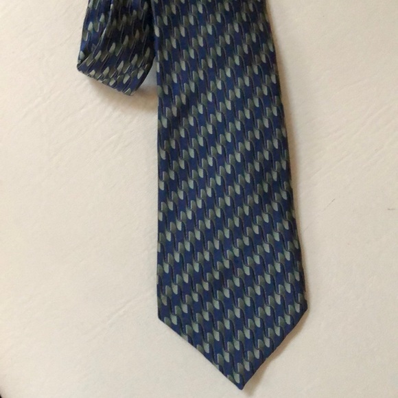 100% silk tie - Mark Jason blue and green - Picture 3 of 5